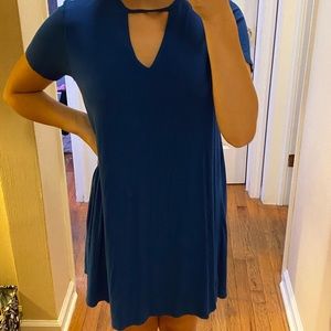 blue t-shirt dress, very soft